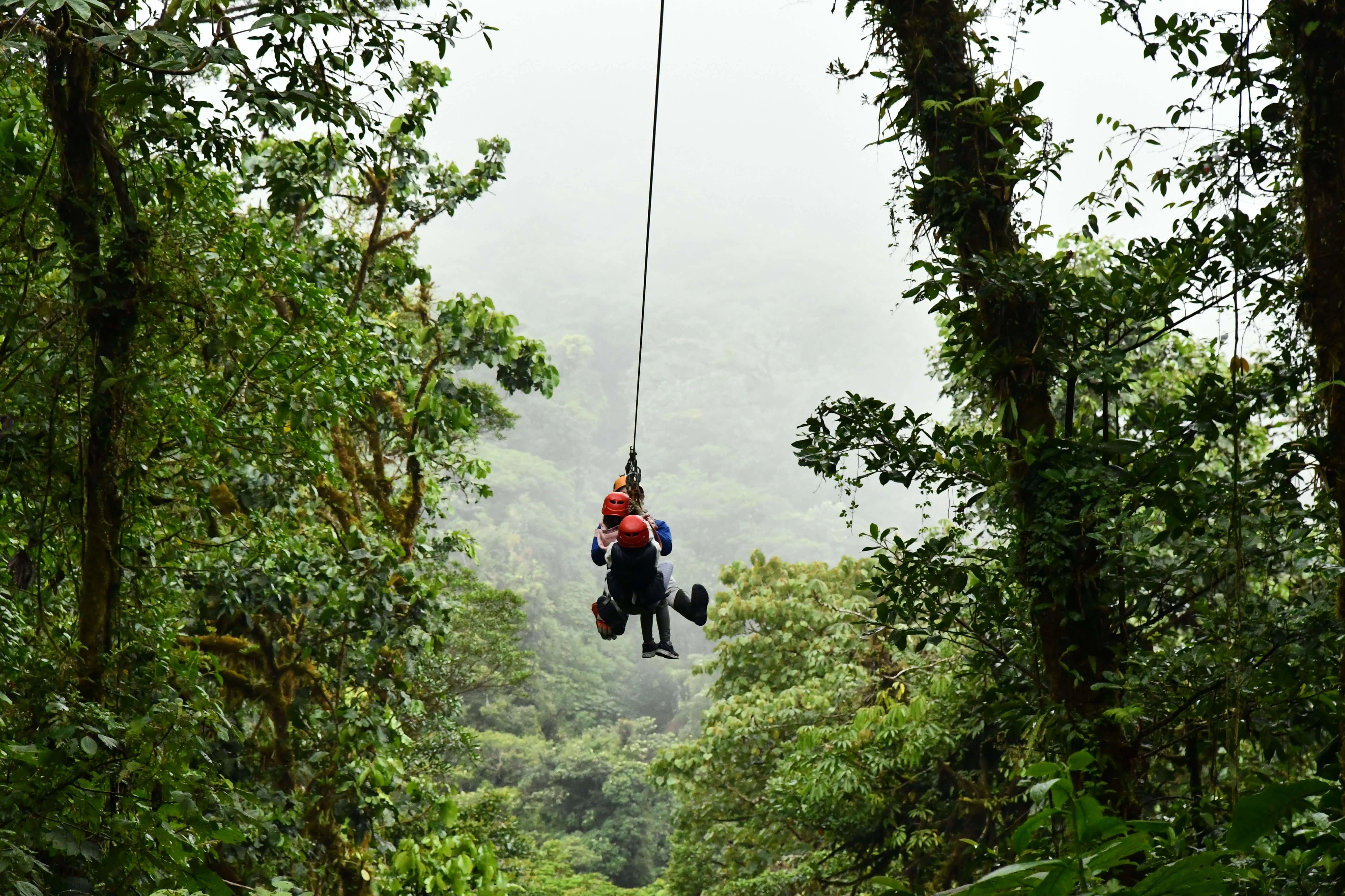Zip lining through the jungle in Belize